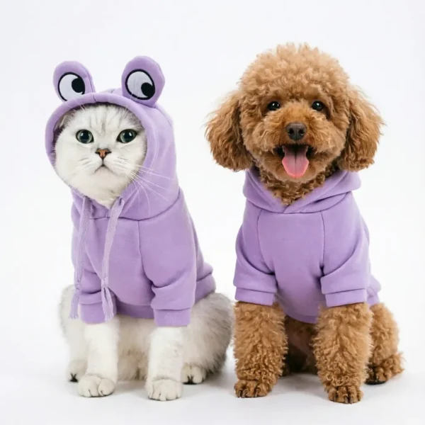 Funny Purple Frog Eye Pet Hoodie