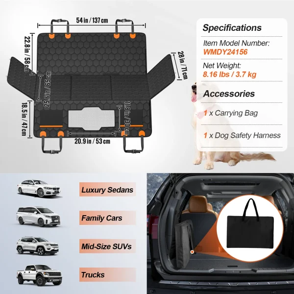 SucceBuy Back Seat Extender Seat Cover